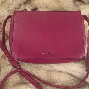 hot pink crossbody Nine West purse.